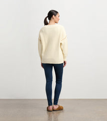 V-Neck Slouchy Sweater - Cream