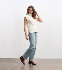 Cable Sweater Vest - Cream