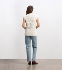 Cable Sweater Vest - Cream