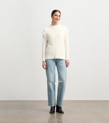 Cable Sweater Vest - Cream