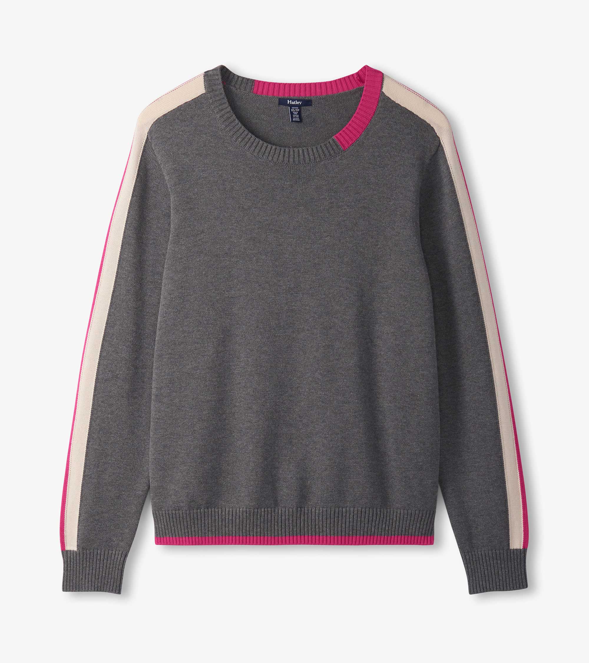 Contrast Trim Sweater - Charcoal