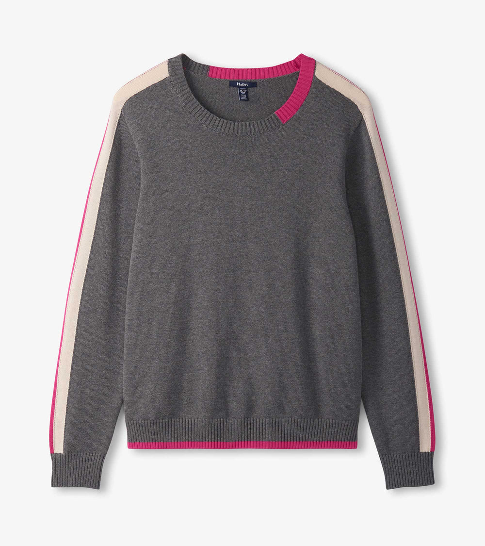 Contrast Trim Sweater - Charcoal