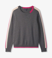 Contrast Trim Sweater - Charcoal