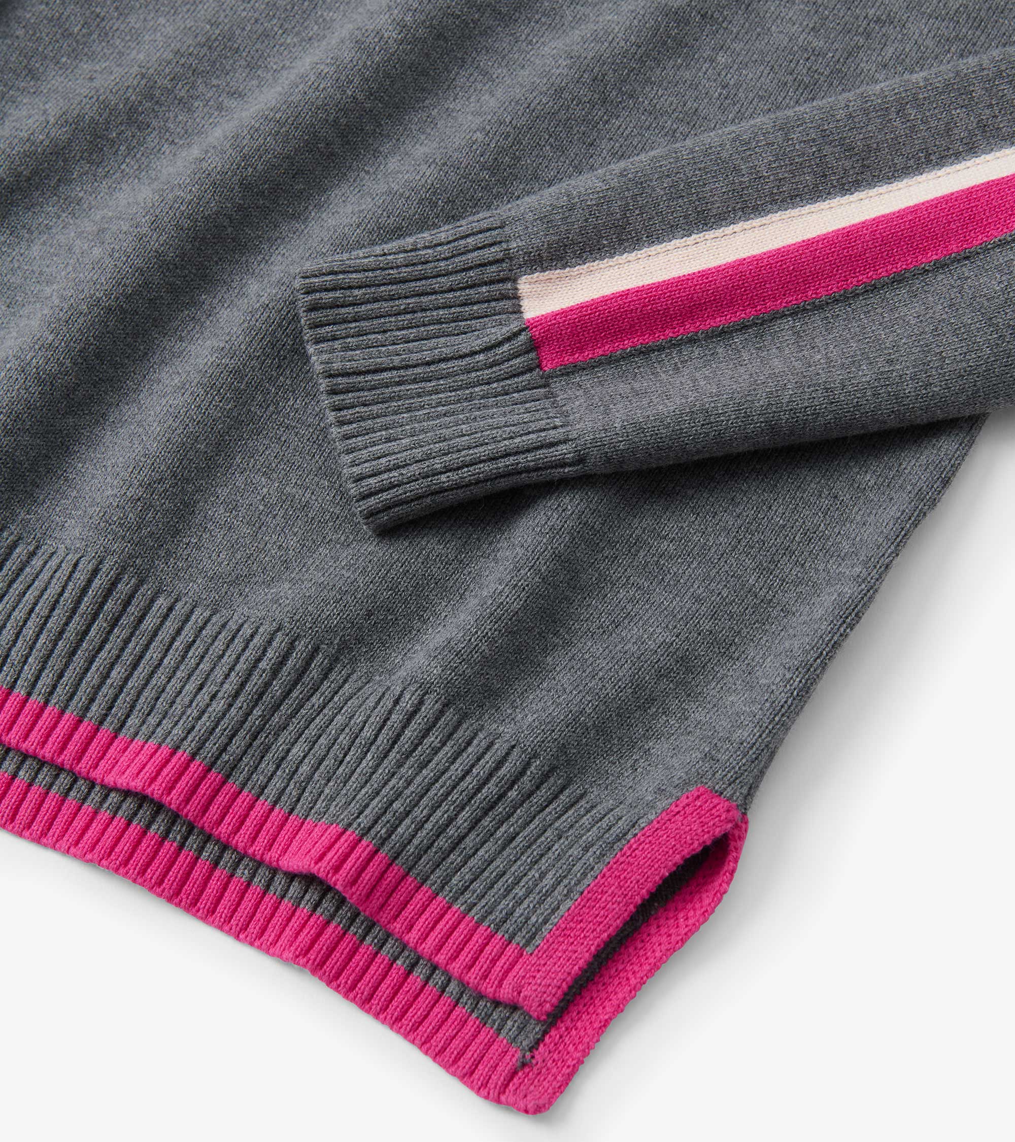Contrast Trim Sweater - Charcoal