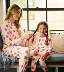 Girls Cut Out Hearts Pajama Set