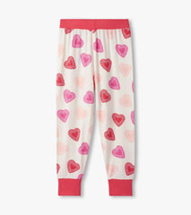 Girls Cut Out Hearts Pajama Set