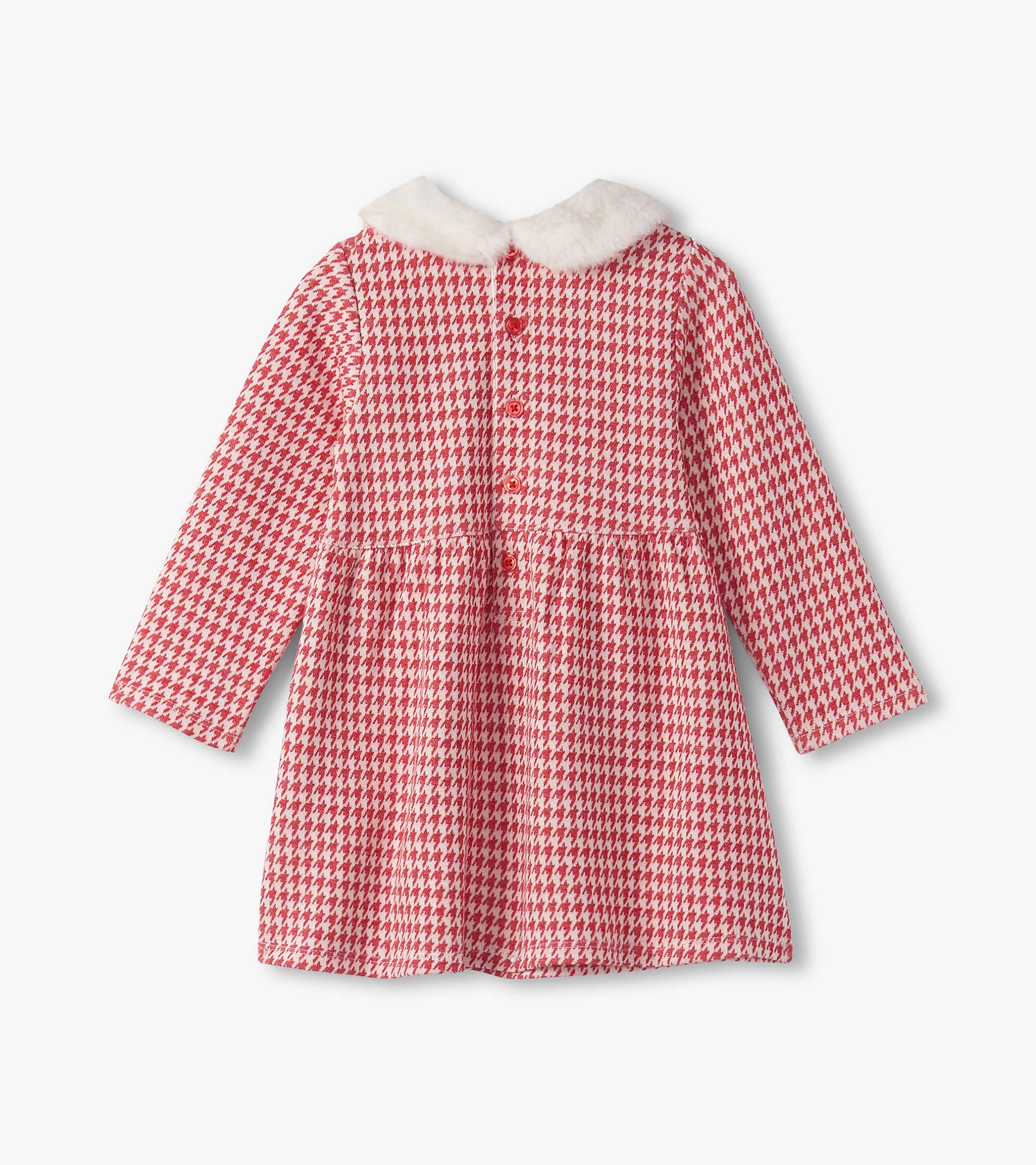 Baby & Toddler Girls Red Houndstooth Fun Trim Dress
