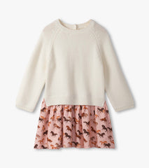 Baby & Toddler Girls Tinsel Horses Mixed Media Sweater Dress