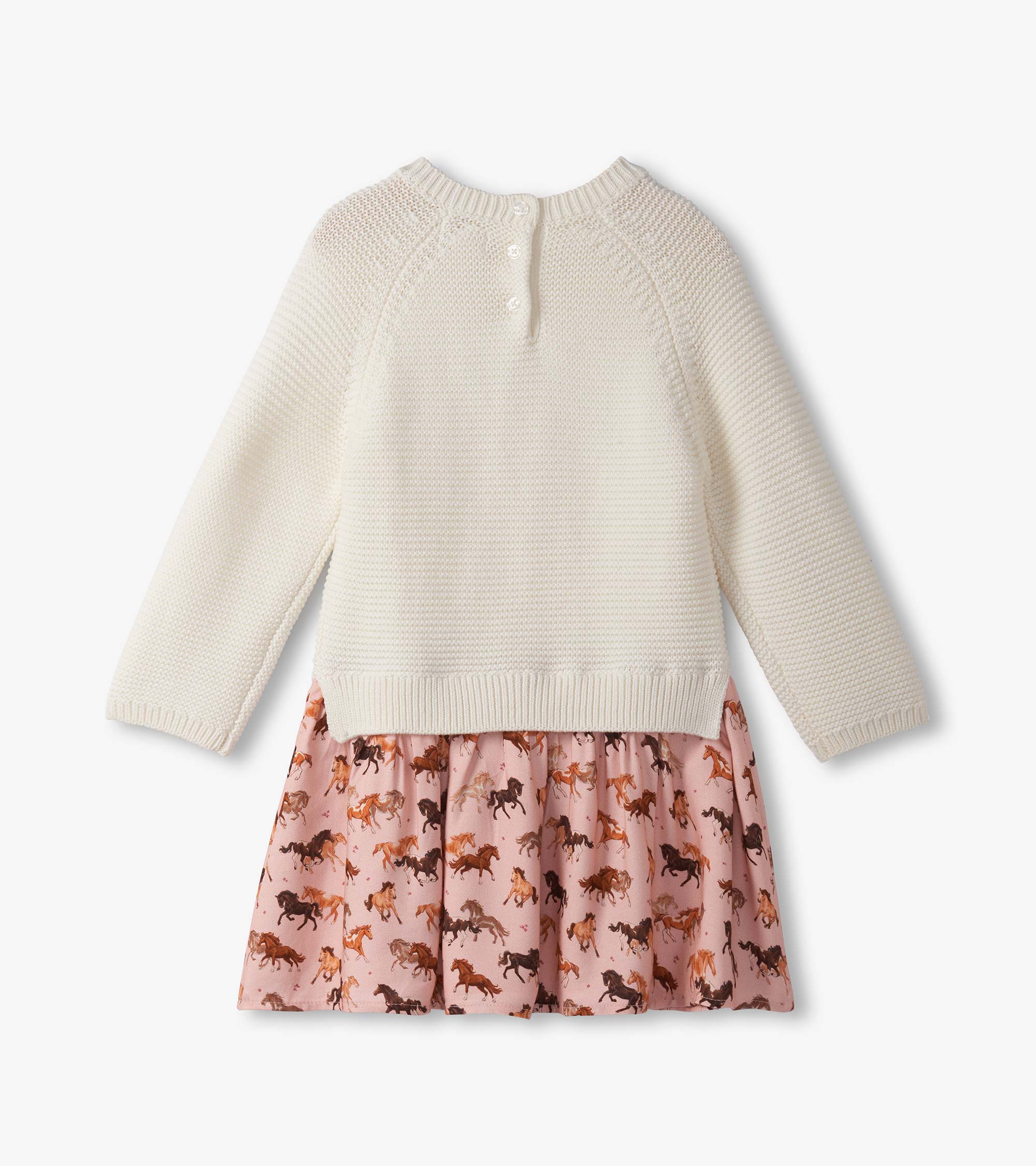 Baby & Toddler Girls Tinsel Horses Mixed Media Sweater Dress