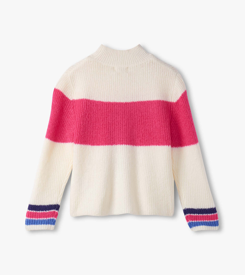 Girls Colorblock Mockneck Sweater