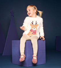 Baby & Toddler Girls Reindeer Furry Sweater