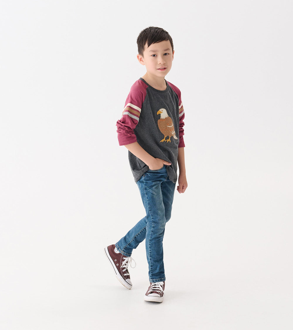 Boys Eagle Long Sleeve Raglan T-Shirt