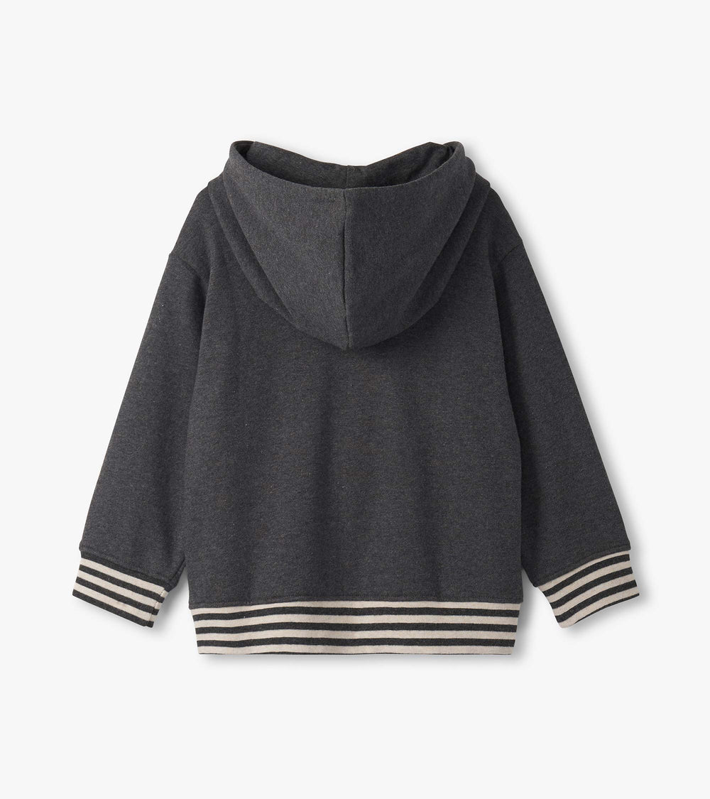 Boys Charcoal Melange Pullover Hoodie