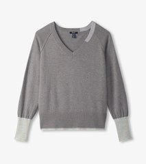 Cary V-Neck Sweater - Charcoal Melange