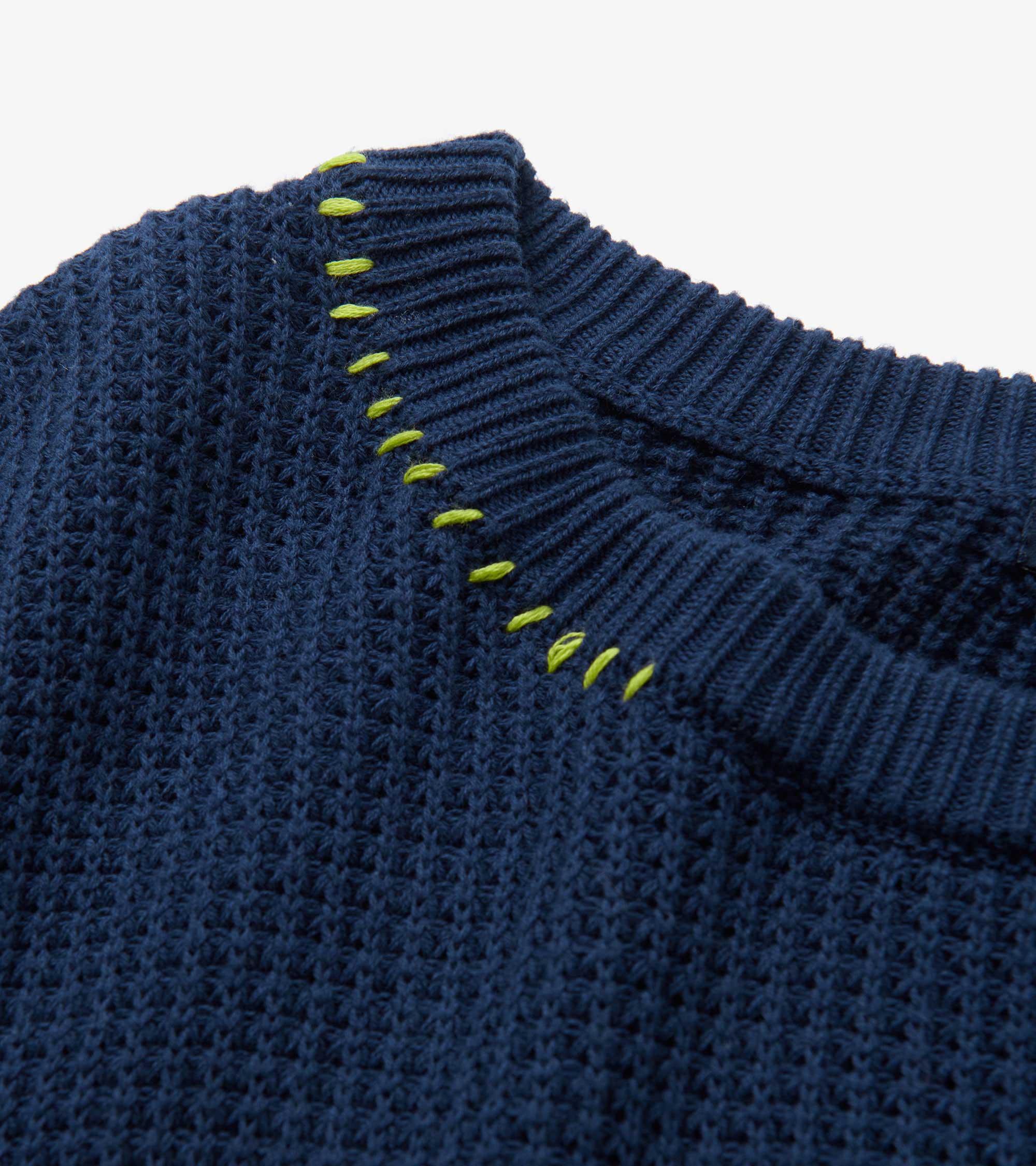 Waffle Knit Sweater - Navy