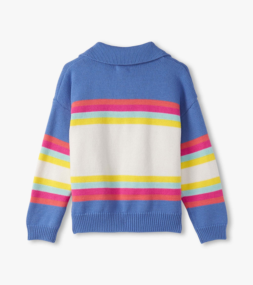 Girls Royal Colorblock Johnny Collar Sweater