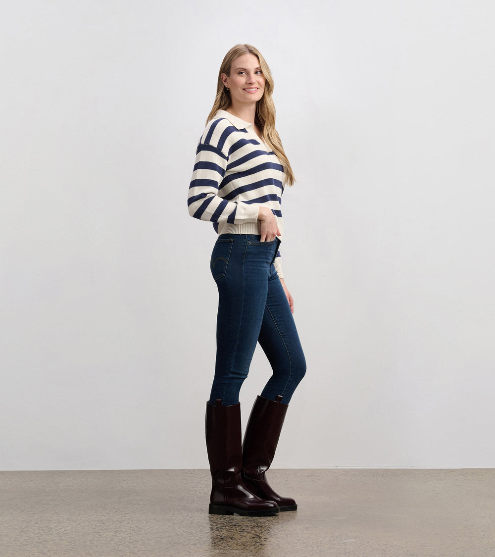 Johnny Collar Sweater - Nautical Stripes