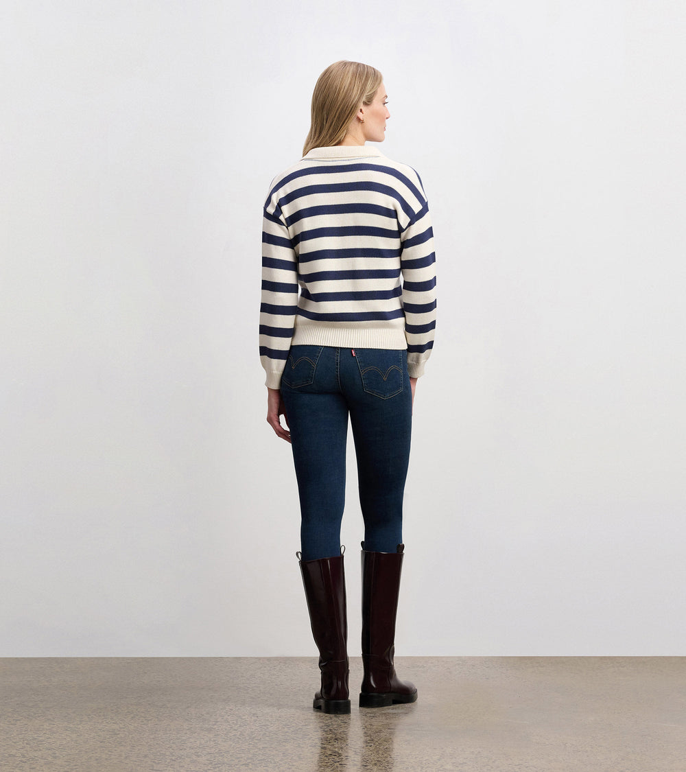 Johnny Collar Sweater - Nautical Stripes