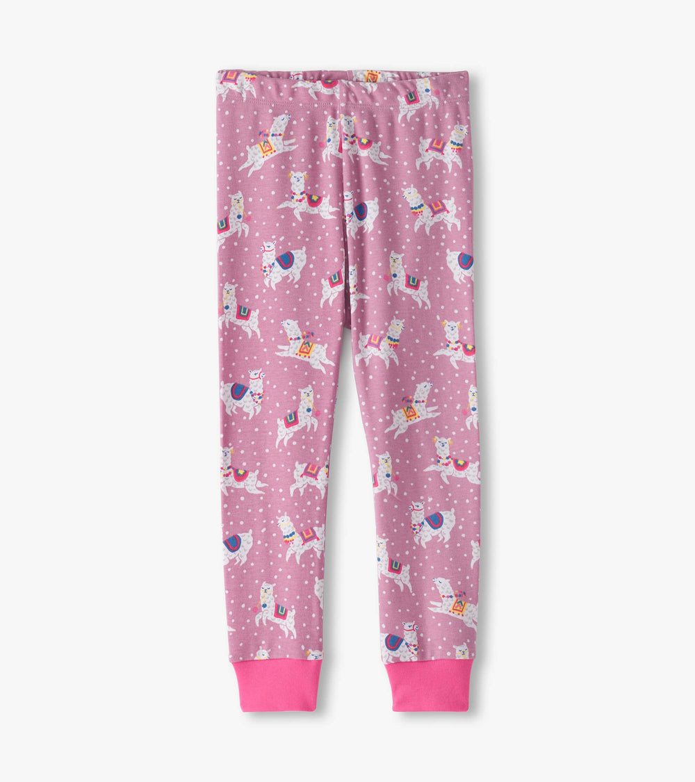 Girls Dancing Alpacas Cotton Pajama Set