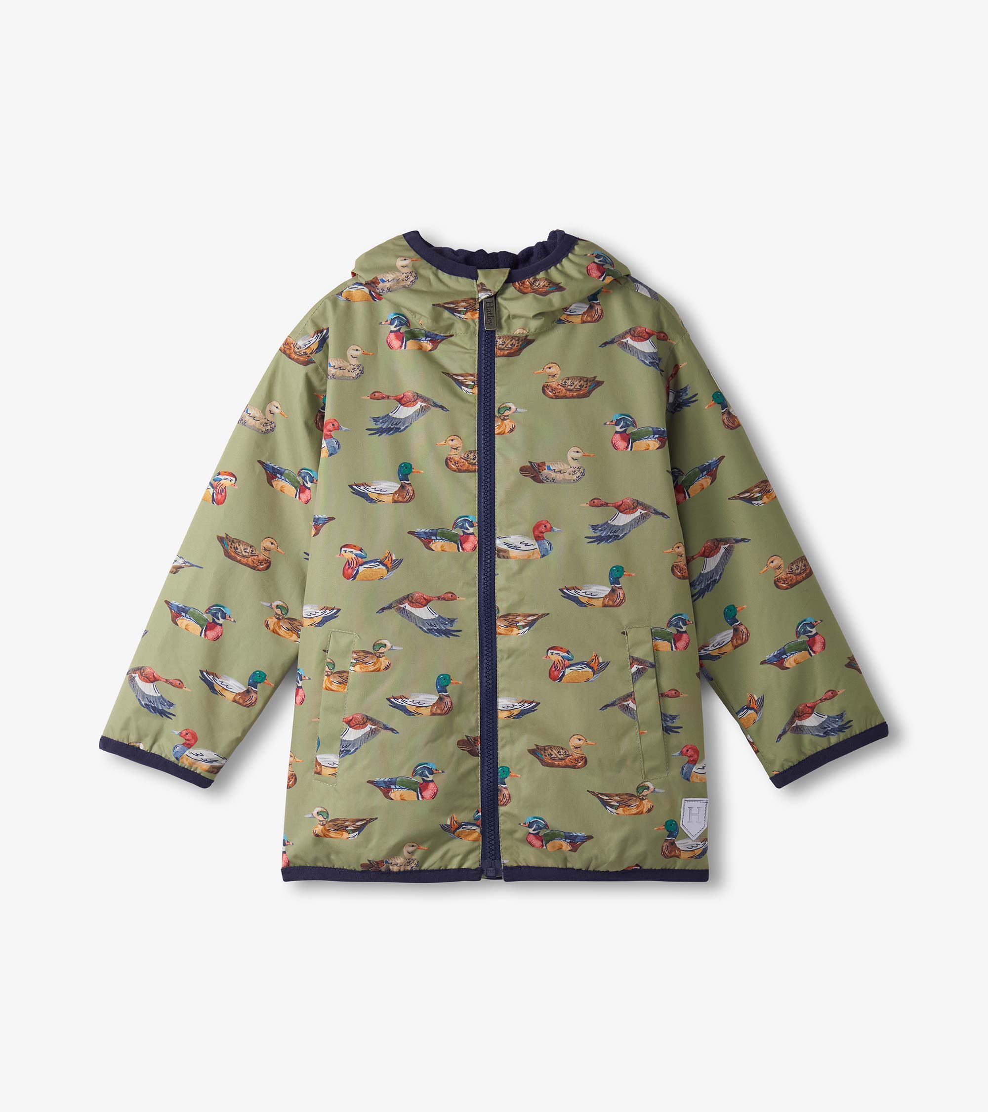 Boys Duck Decoys Zip-Up Lightweight Rain Jacket