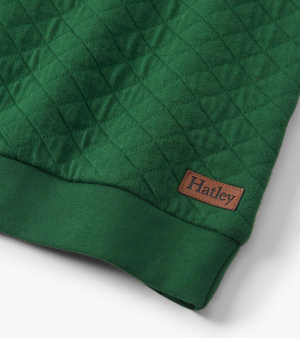 Boys Eden Green Quilted Pullover