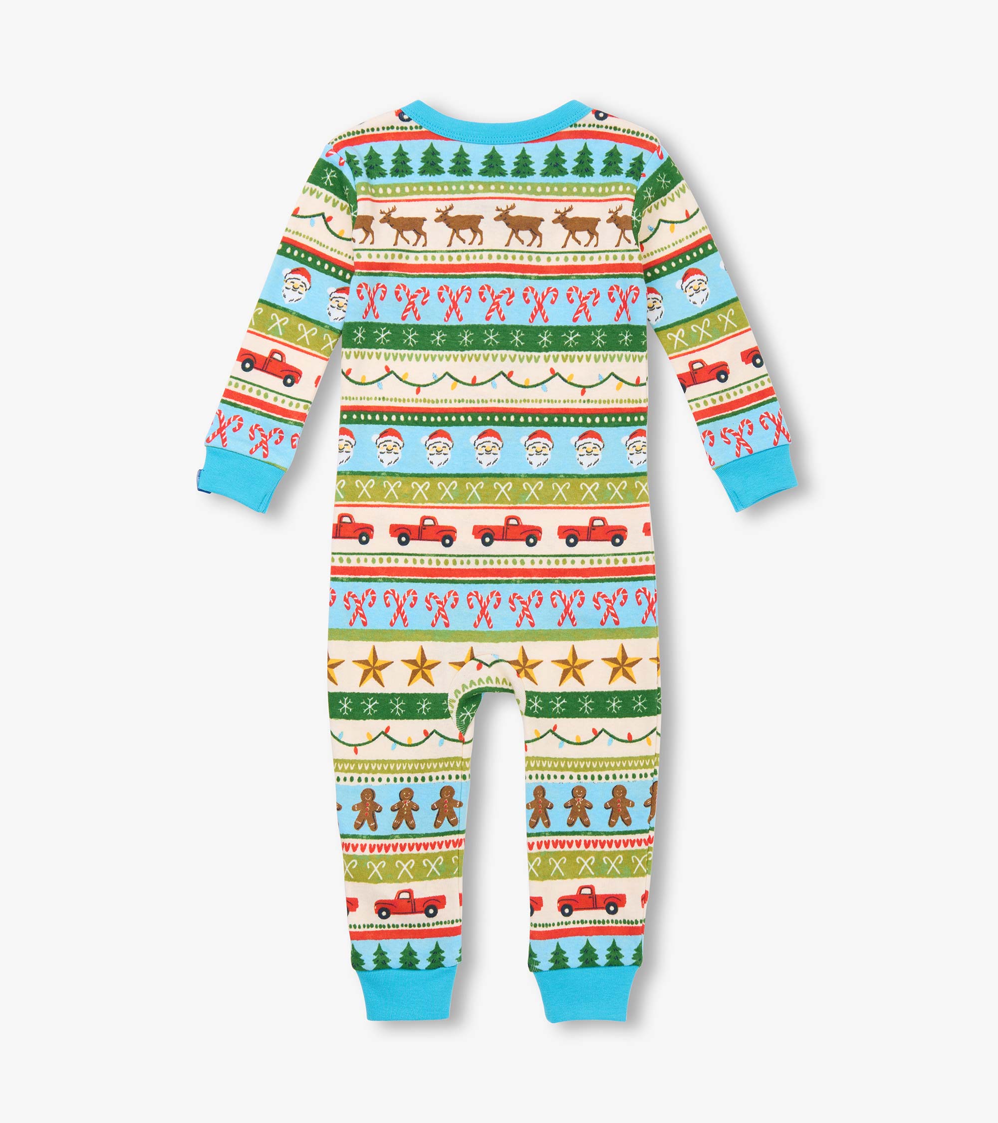 Baby Boys Blue Fun Fair Isle Cotton Sleeper