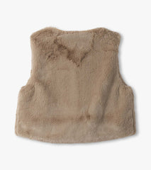 Girls Cropped Faux Fur Vest