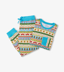 Men's Blue Fun Fair Isle Cotton Pajama Set