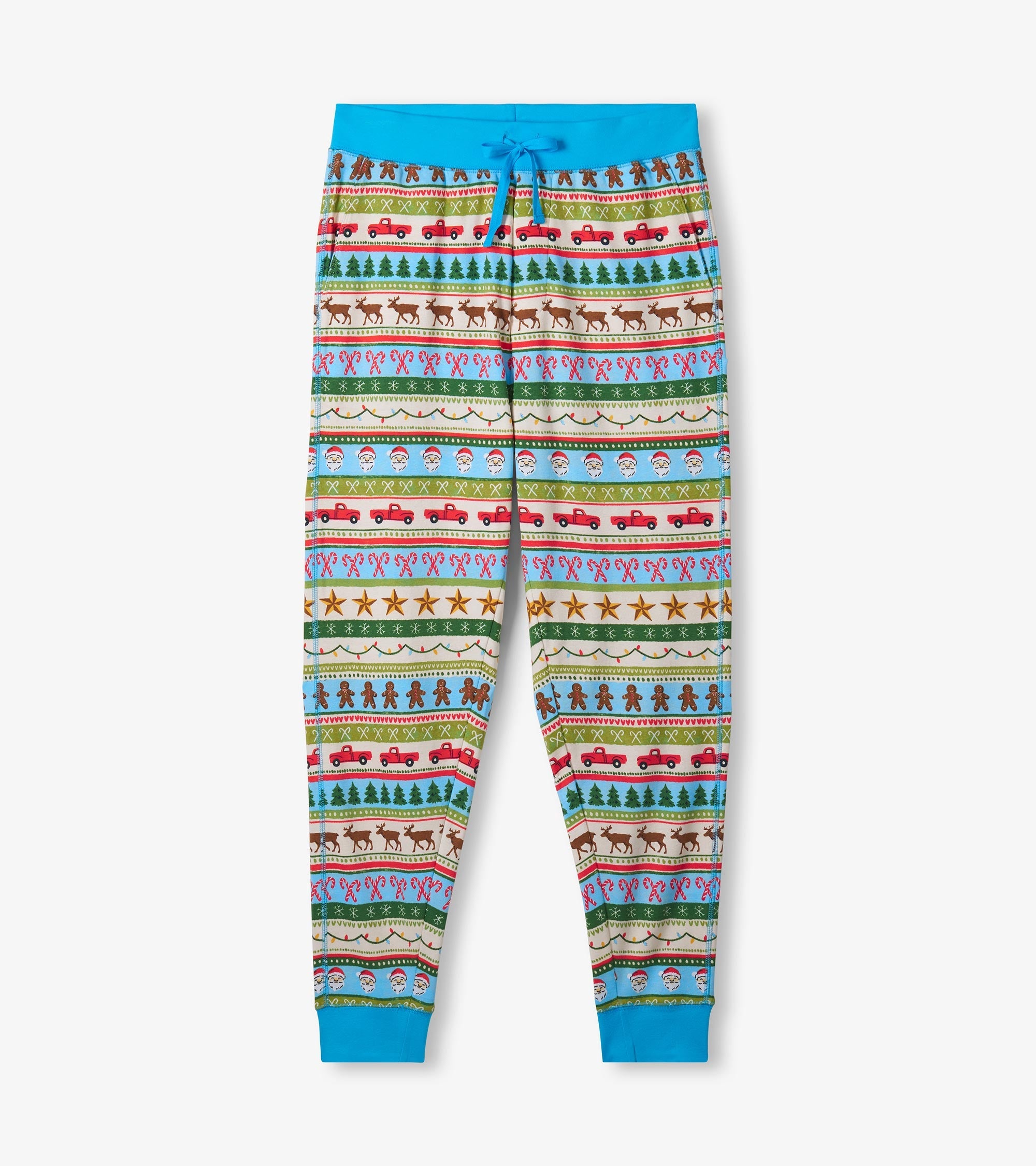 Men's Blue Fun Fair Isle Cotton Pajama Set