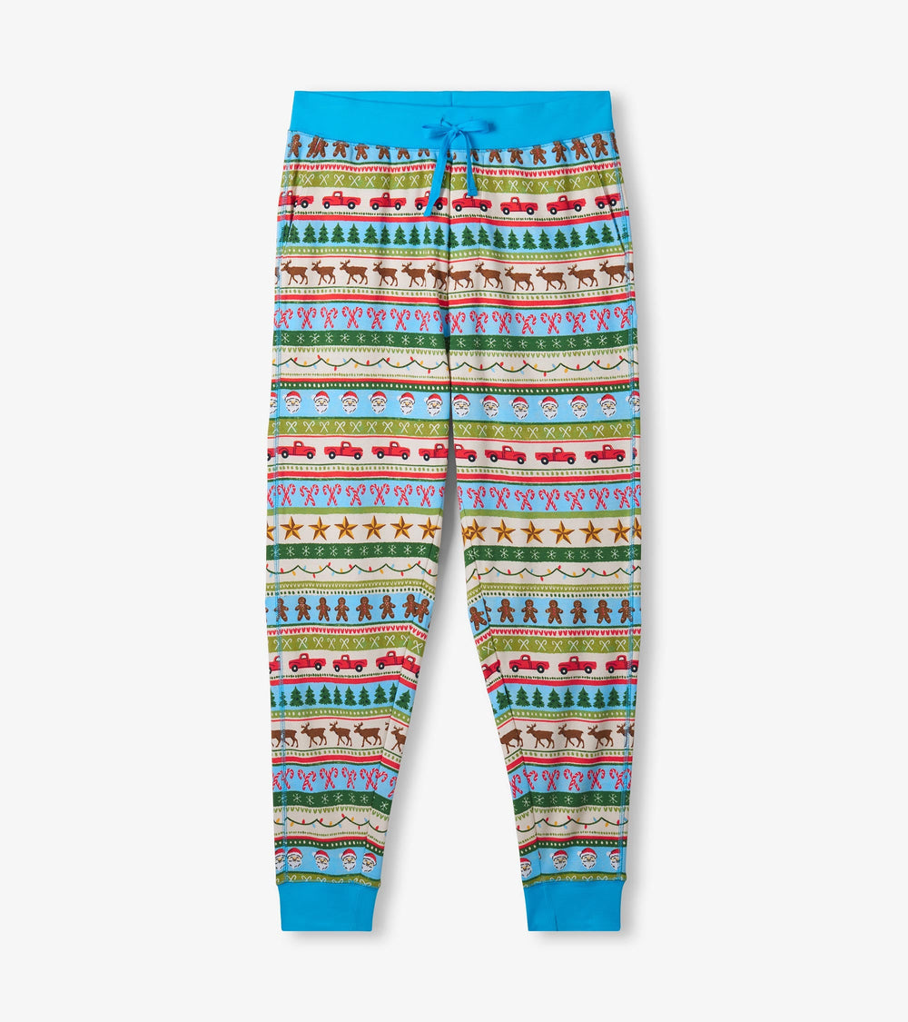 Men's Blue Fun Fair Isle Cotton Pajama Set