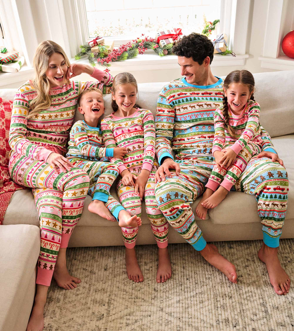 Men's Blue Fun Fair Isle Cotton Pajama Set