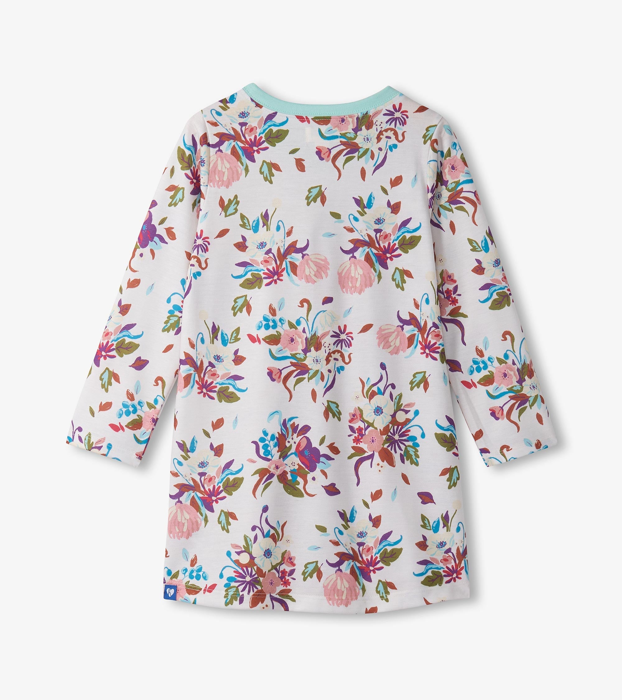 Girls Fall Floral Long Sleeve Nightdress