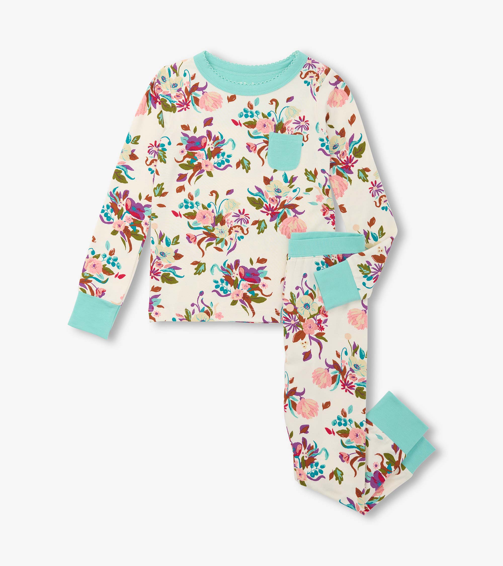 Girls Fall Floral Bamboo Pajama Set