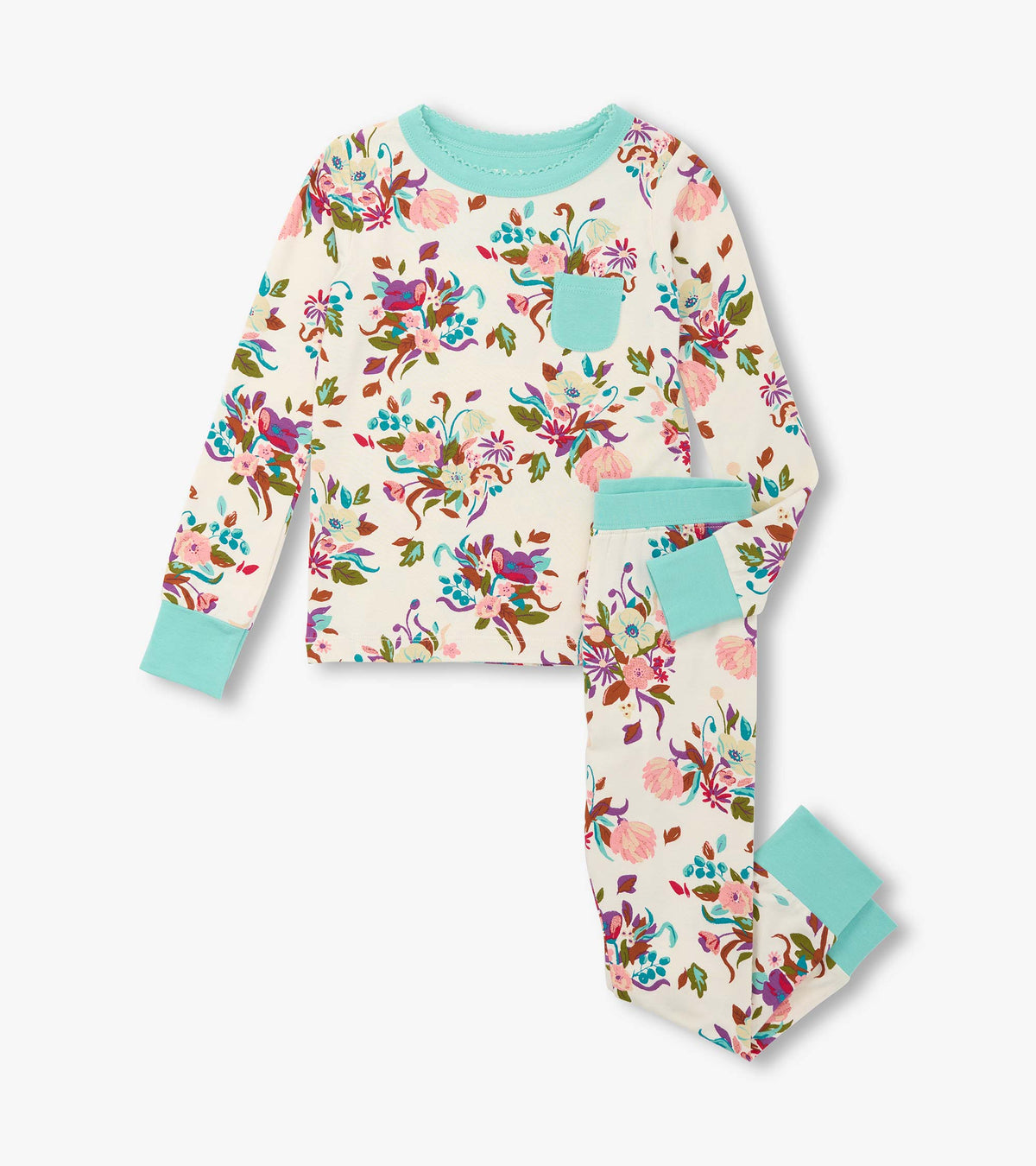 Girls Fall Floral Bamboo Pajama Set