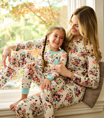 Girls Fall Floral Bamboo Pajama Set