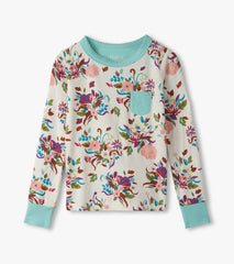 Girls Fall Floral Bamboo Pajama Set