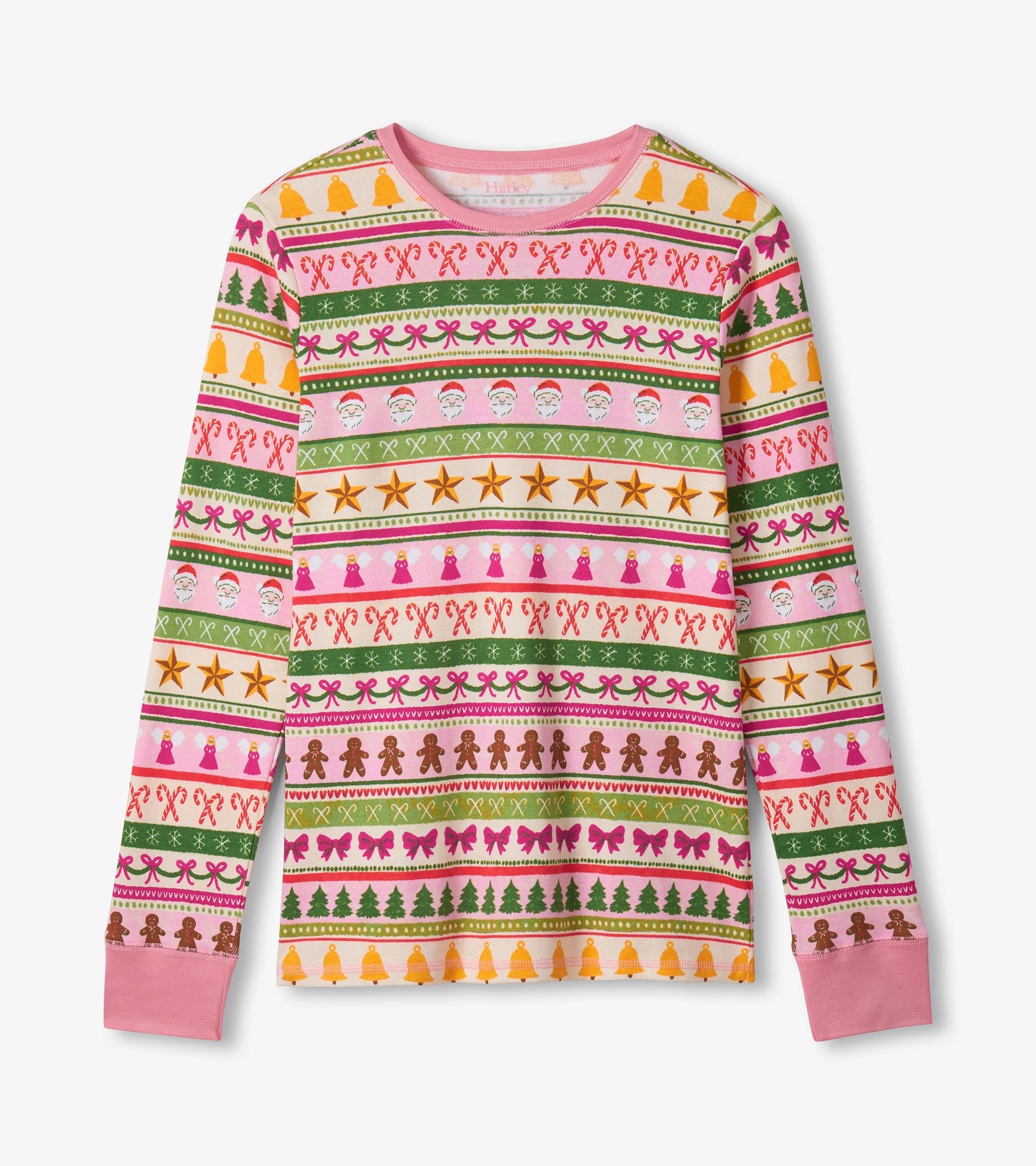 Women's Pink Fun Fair Isle Cotton Pajama Set