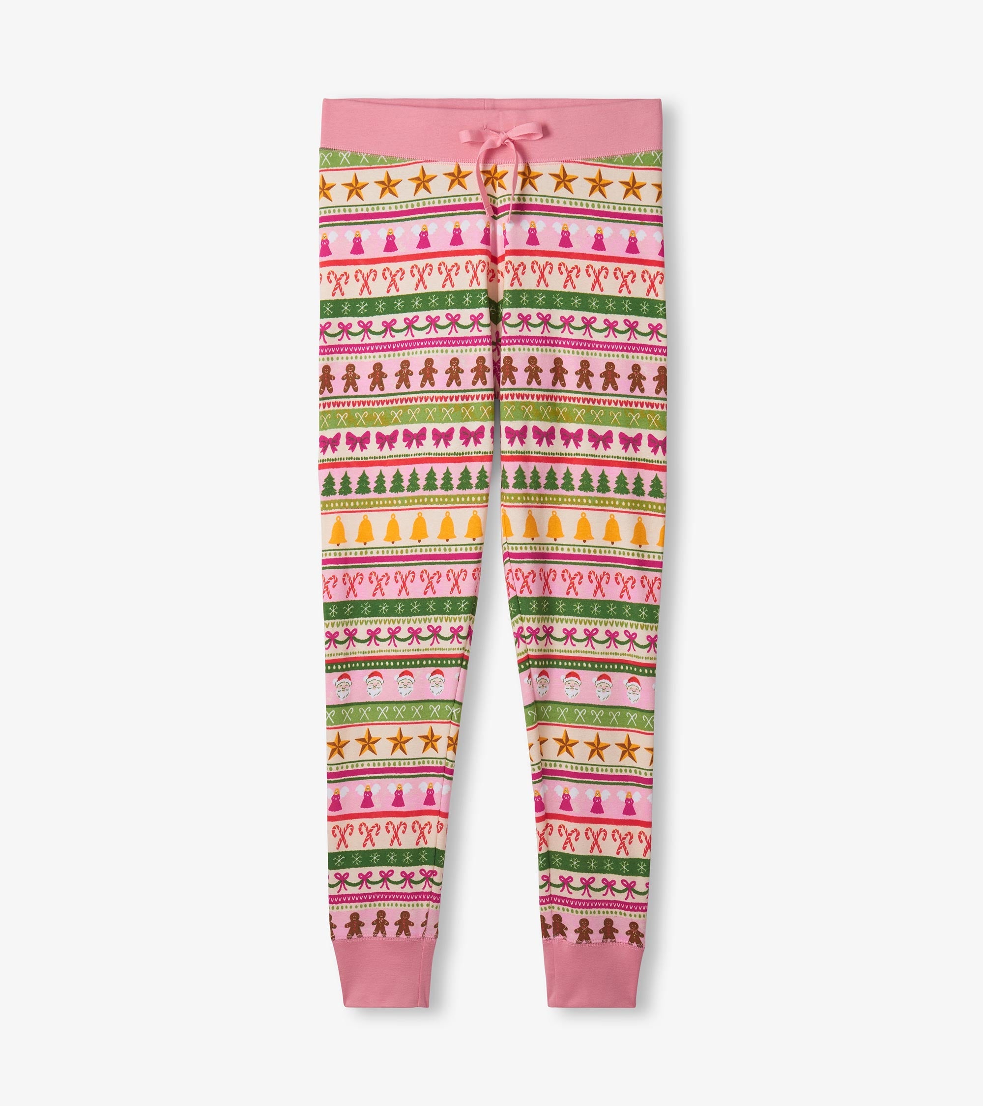 Women's Pink Fun Fair Isle Cotton Pajama Set