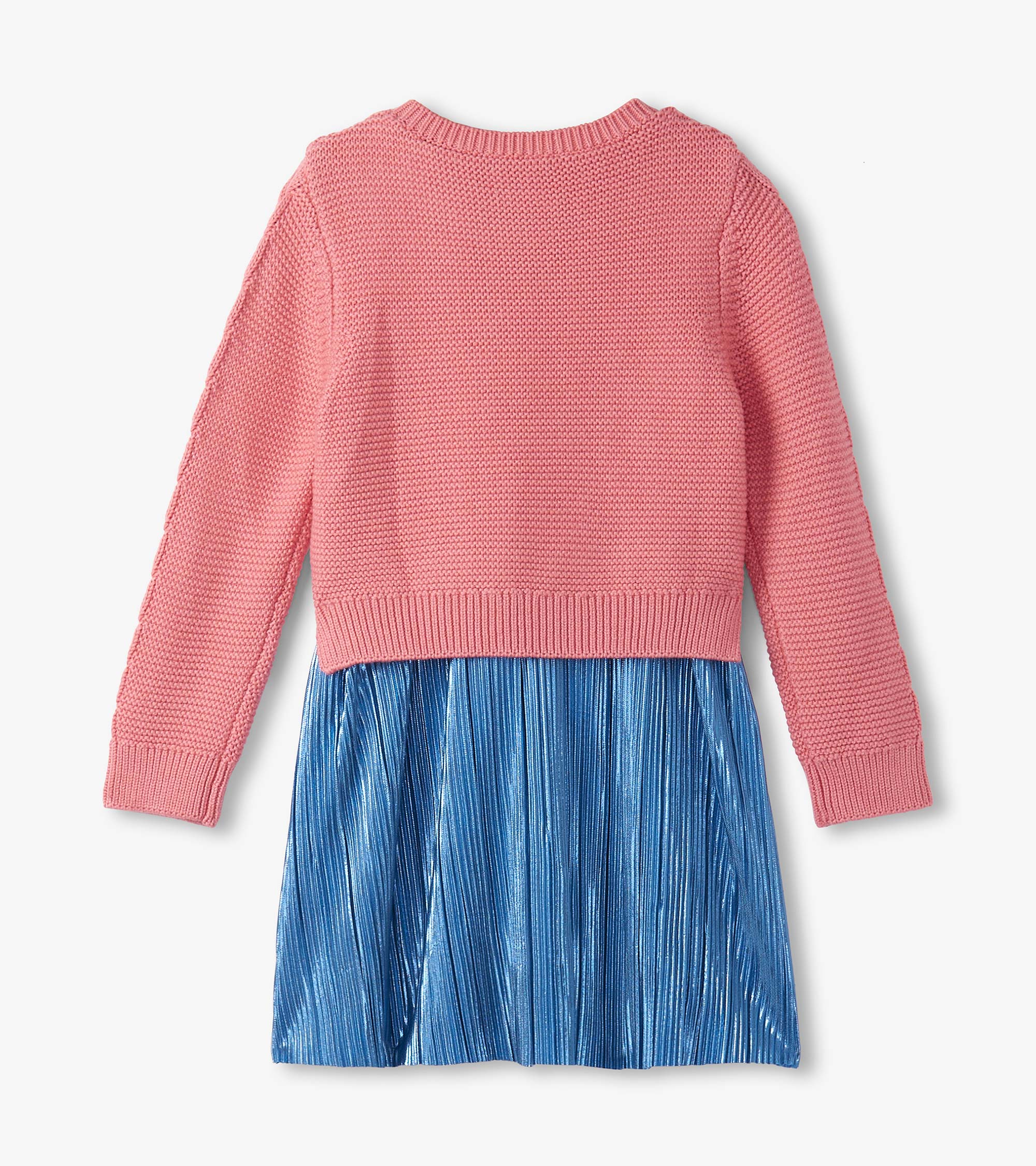 Girls Flamingo Pink Mix Media Dress
