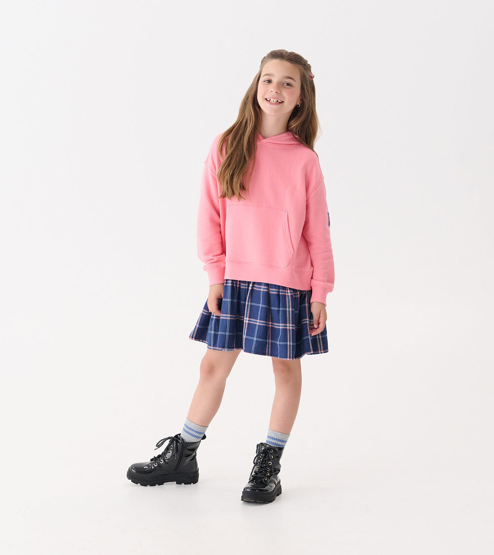 Girls Preppy Plaid Mixed Match Dress