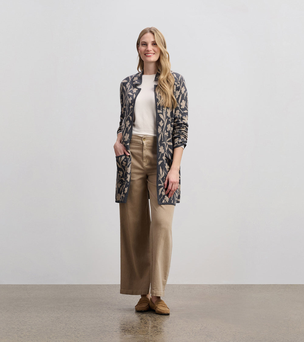 Sweater Blazer - Floral Vines