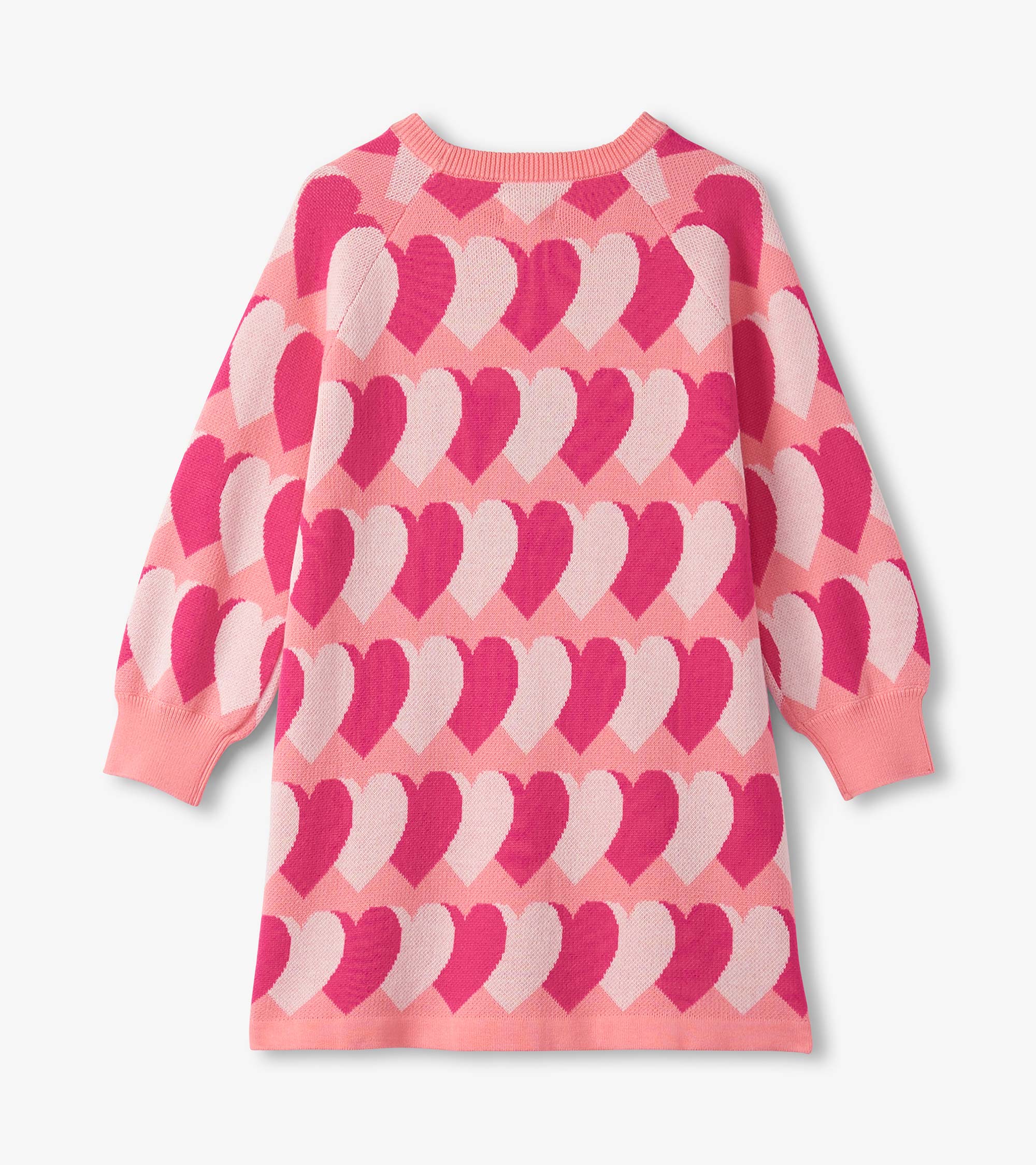 Girls Graphic Hearts Swing Sweater Dress