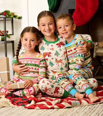 Girls Holiday Animals Cotton Pajama Set