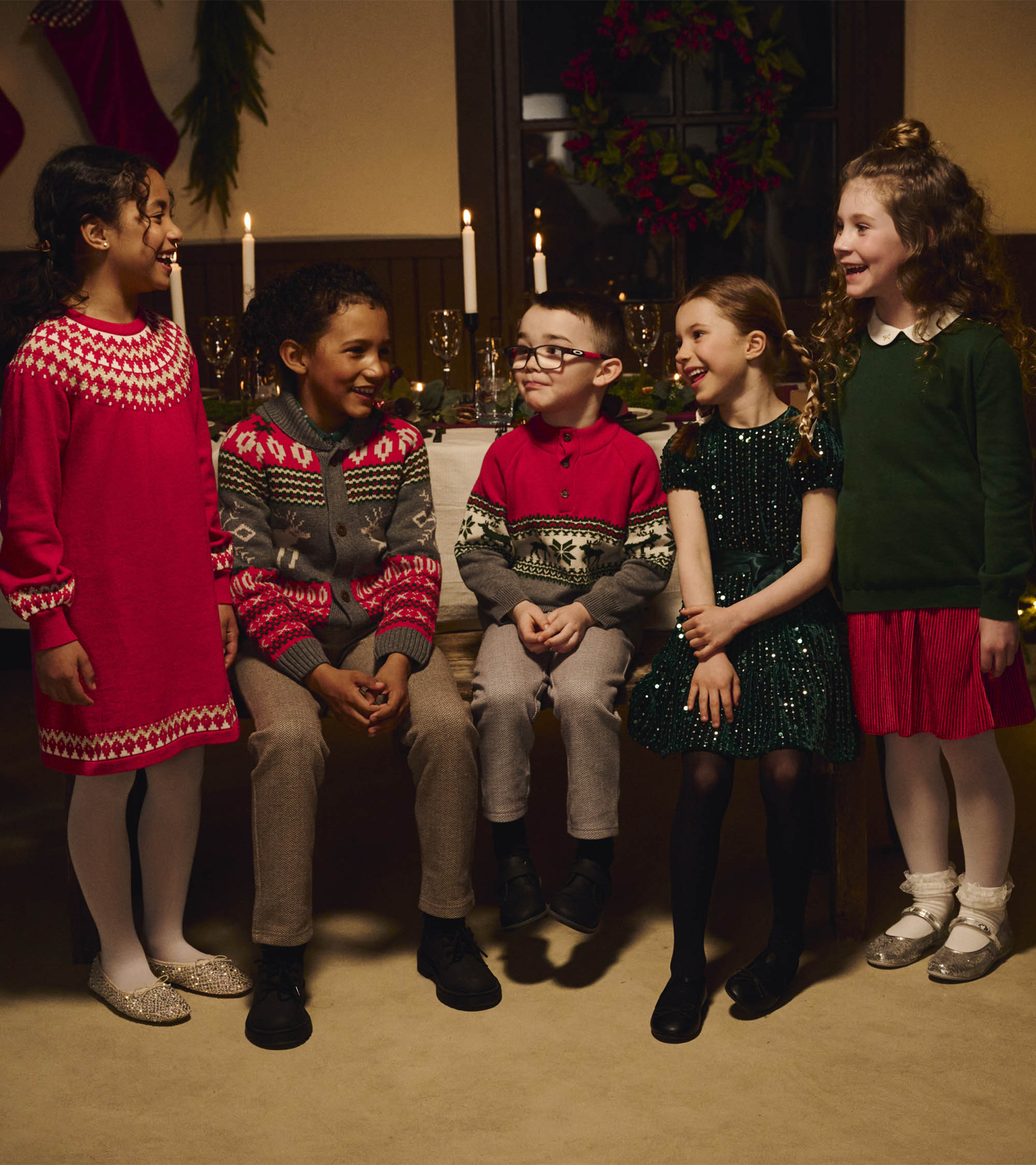 Boys Holiday Elk Mockneck Sweater