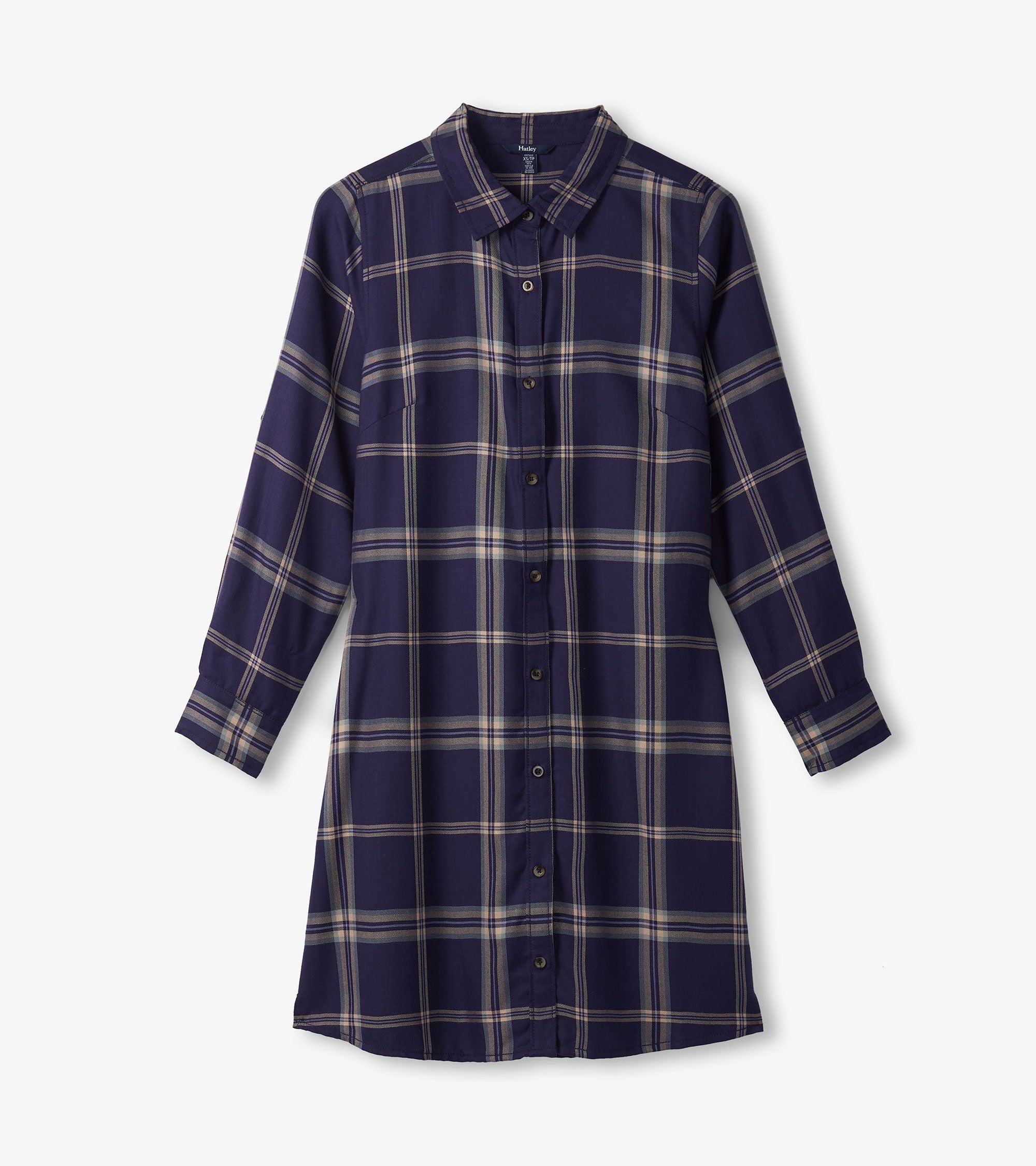 Cara Shirt Dress - Heirloom Navy Plaid