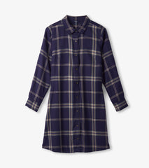 Cara Shirt Dress - Heirloom Navy Plaid