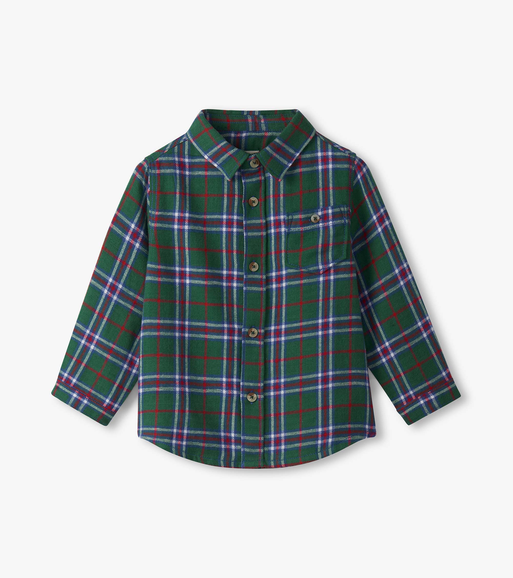 Boys Holiday Plaid Button Down Shirt