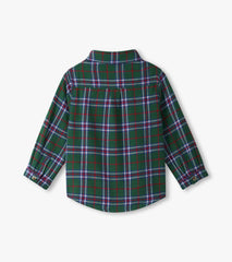 Boys Holiday Plaid Button Down Shirt