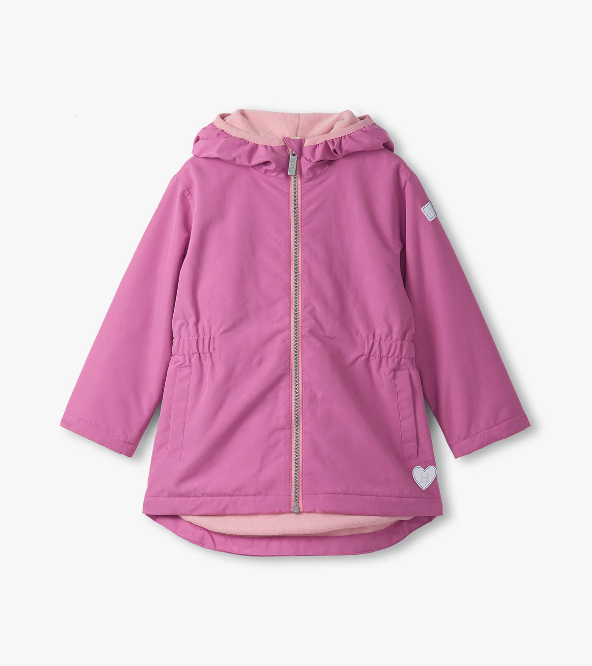 Girls Heart Swans Color Changing Zip-Up Rain Jacket