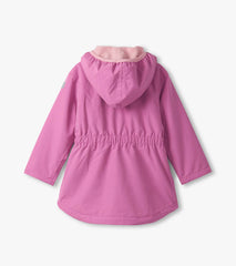 Girls Heart Swans Color Changing Zip-Up Rain Jacket